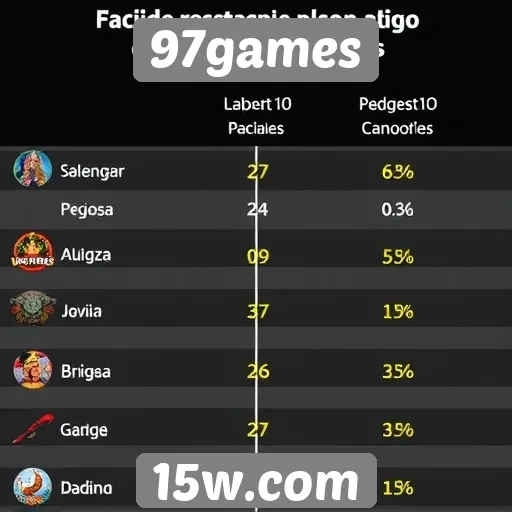 Comparativo de jogos populares no 97games